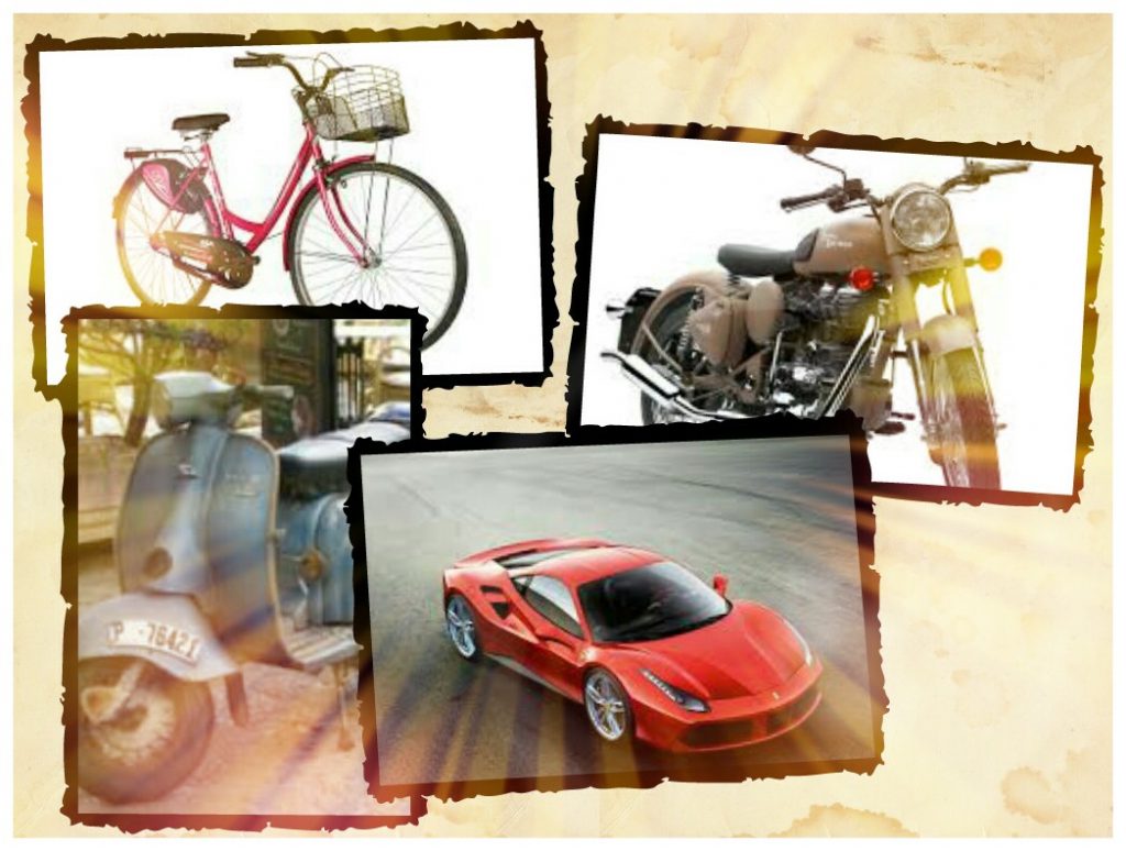 The story of cycle, scooter, bike and car ( intro )