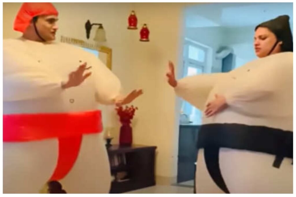 Himanshi Khurana and Asim Riaz leave fans in splits with their funny dance in cute sumo wrestler costumes