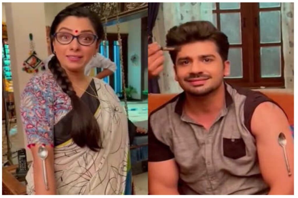 Rupali Ganguly plays trickster on the sets of Anupamaa