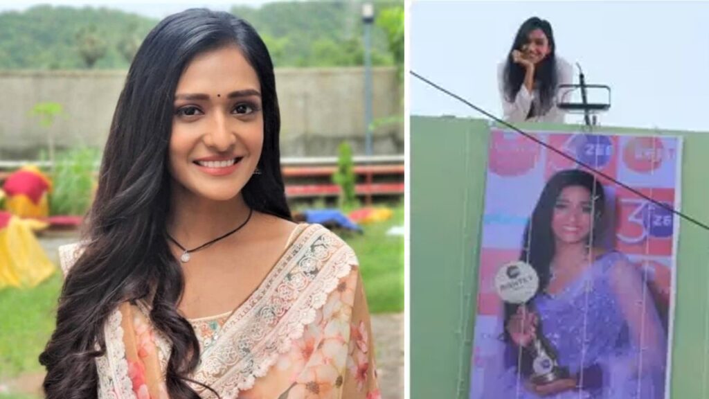 Aishwarya Khare’s father celebrates his daughter’s achievements by putting up a huge poster