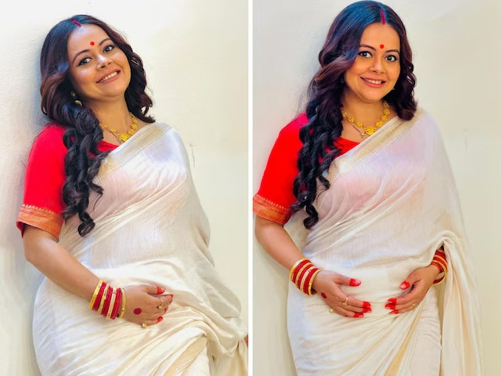 Devoleena Bhattacharjee Embraces Motherhood: Radiant Pregnancy Photos and Traditional Bengali Attire
